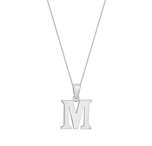 Tuscany Silver Collar con colgante de mujer con plata de ley (925/1000), letra M, 46 cm