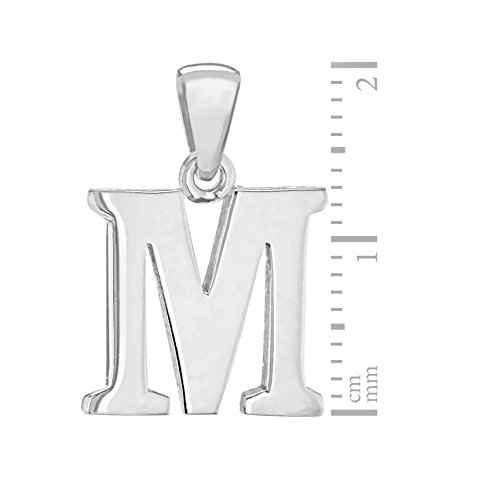 Tuscany Silver Collar con colgante de mujer con plata de ley (925/1000), letra M, 46 cm