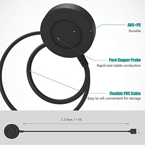 TUSITA Cargador Compatible con Huawei Watch GT Classic Sport, GT2, GT 2e, Honor Watch Magic Magic 2, Honor Watch Dream, GS Pro - Cable de Carga USB 3,3ft 100cm - Reloj Inteligente Accesorios