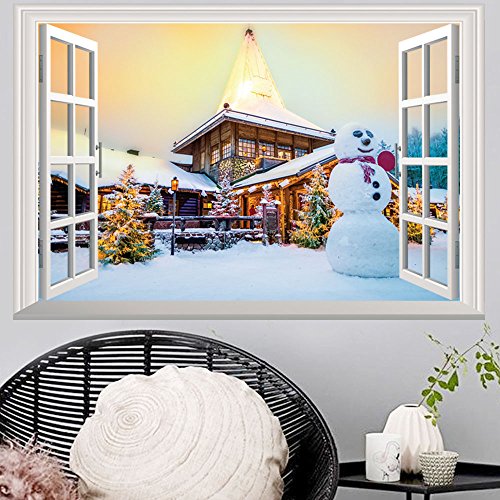 Tutoy Navidad 2017 3D Ventana Snow Nieve Árbol De Navidad Regalo Etiqueta