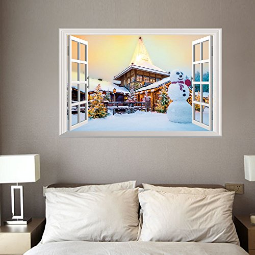 Tutoy Navidad 2017 3D Ventana Snow Nieve Árbol De Navidad Regalo Etiqueta