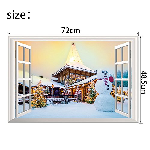 Tutoy Navidad 2017 3D Ventana Snow Nieve Árbol De Navidad Regalo Etiqueta