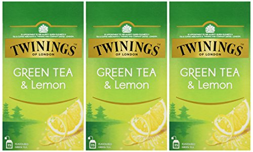 Twinings Of London Té Green Tea & Lemon - 3 Paquete de 25 Bolsitas