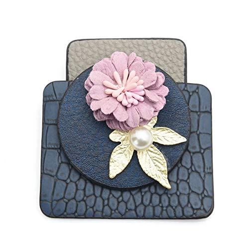 U/N Broches de Estilo de Botella de Perfume Azul Rojo Broche de Flores de Cuero para Mujer Broches-2