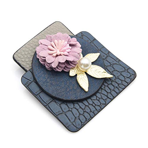 U/N Rojo Azul Perfume Frasco Estilo Broches Mujer Cuero Flor Broche Pins-2
