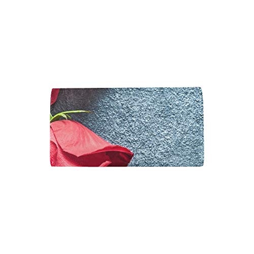 Único Custom Bunch Perfumado Rosas Rojas En Negro Mujeres Monedero Monedero Largo Monedero Titular de la Tarjeta de Crédito Caso Bolso