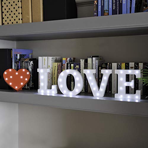 Up in Lights Muestra decorativa de madera blanca de las letras del LED - colgante de pared con pilas - Letra P