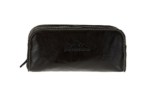 'Utility Bag Mainau | auténtica Piel de Búfalo | Multiusos Funda Marrón Negro | by Alpen Piel Negro ébano 22 cm x 10 cm x 6 cm