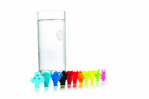 Vacu Vin 1886060-Party People Marcadores de Copas, Silicona, Multicolor, 1.7x7.2x2 cm, 12 Unidades