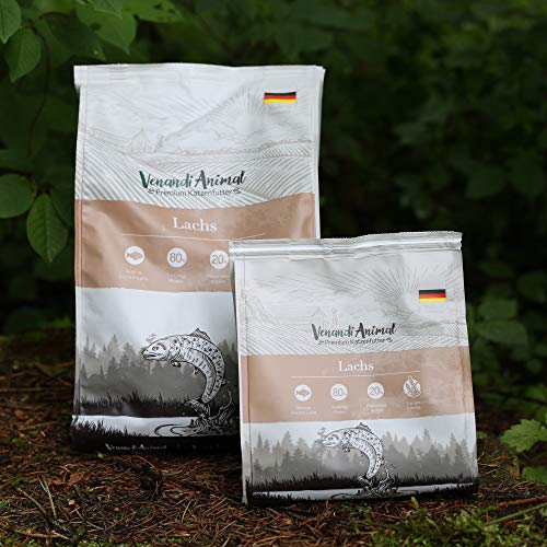 Venandi Animal - pienso seco para Gatos - Salmón como pienso seco - Completamente Libre de Cereales - 1,5 kg