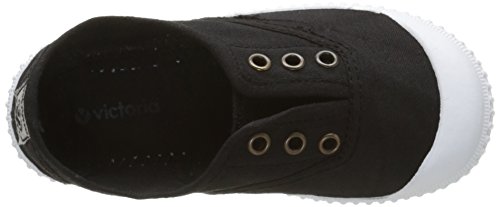 Victoria Inglesa Lona Tintada Punt. - Zapatillas Unisex Niños, Negro (Noir (10 Negro)), 27 EU