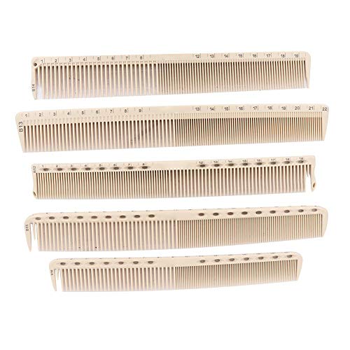 Vobor Juego de peines para el Cabello - Peines de peluquería Profesional 10Pcs, peines de Corte para peluquería Barber con Escala de Medida(UNA)