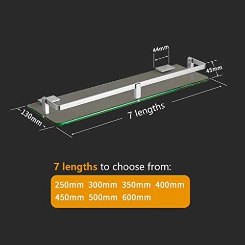 WANBAO Estante de Almacenamiento de baño, estantes de baño Carrito de Ducha montado en la Pared Canasta de baño Estante de Vidrio para estanteZwj-0986, 25cm