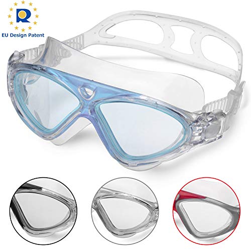 Winline Gafas de Natación Profesional Anti Niebla Hermético Ajustable Gafas de Natación para Adultos para Hombres Y Mujeres (Blue/Clear Lens)