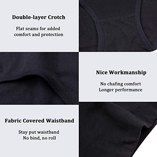 wirarpa Braguitas Culotte Algodón para Mujer Bragas de Cintura Alta Cómodo Faja Reductora Ajustan Pack de 4 Talla 46-48