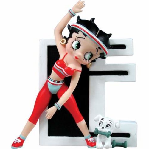 WL FBA_SS-WL-6745 SS-WL-6745 Betty Boop Ejercicio con Perro en Letra roja E Ornamento, 9,5 cm