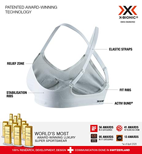 X-Bionic Energizer 4.0 Sina Sports Bra Sujetador Deportivo Ajustable Mujer, Mujer, Arctic White, M