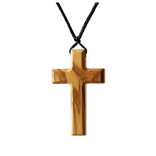 Xianli Wang Collar Colgante Simple de Cruz de Madera de Olivo para Hombres Mujeres Niños Niñas Madera Collar de Regalo