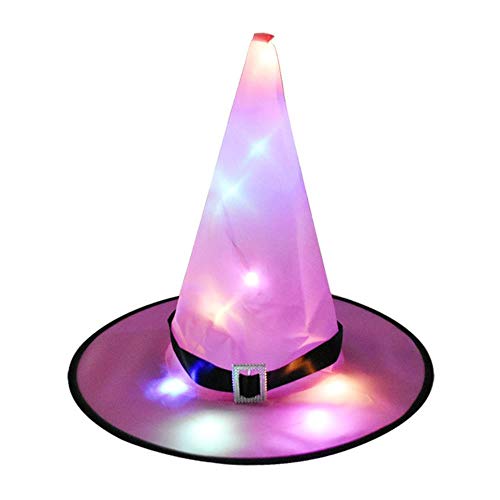XTR Decoración de Halloween Sombreros de Bruja Gorra de Luces LED Accesorios de Disfraces de Halloween Adorno Colgante de árbol al Aire Libre