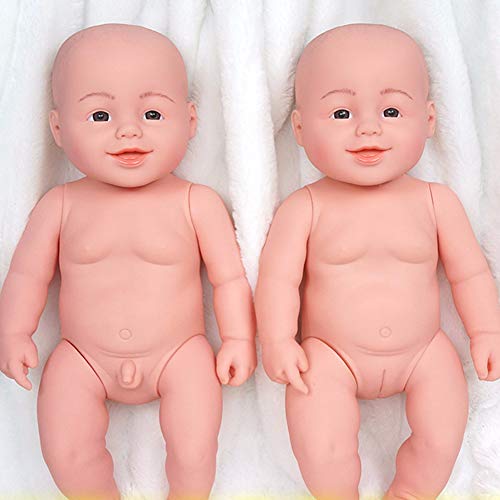 YGCBEAR Realista 20 Pulgadas 50Cm Completo Cuerpo Muñeca,Gemelos Muchacho Muchacha Hecha A Mano Vinilo Silicona Realista Las Muñecas del Bebé, Juguete