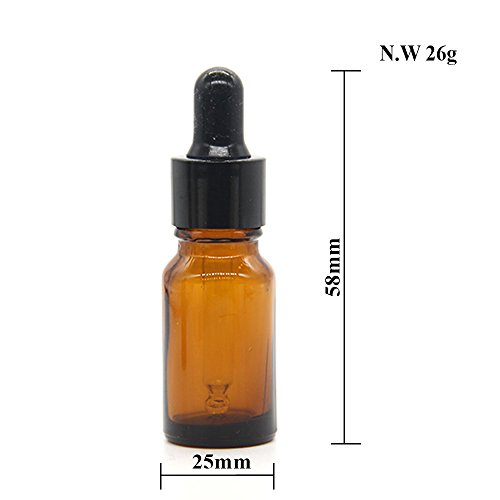 Yizhao Ambar Frasco Cuentagotas Cristal 10ml, Botellas Cuentagotas con [Pipeta Cuentagotas Cristal], para Aceite Esencial, Masaje,Fragancia, Aromaterapia, Laboratorio, E-Líquidos - 12Pcs