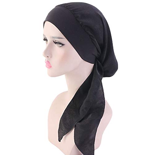 YONKINY Cancer Turbante Quimioterapia Para Mujeres Elegante Verano Sombrero De Chemo Oncológico Bufanda de La Cabeza Cómodo Tejido De Seda Headwear Gorro Noche Pèrdida de Pelo Cabello (#1)