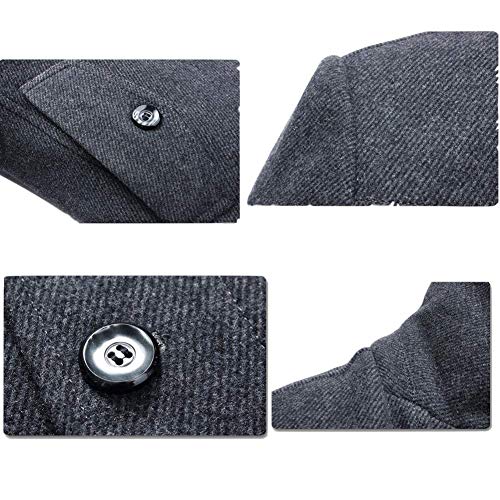 YOUTHUP Abrigos para Hombre Elegante Regular Fit Lana Trenca Abrigo Invierno Chaquetas Militares