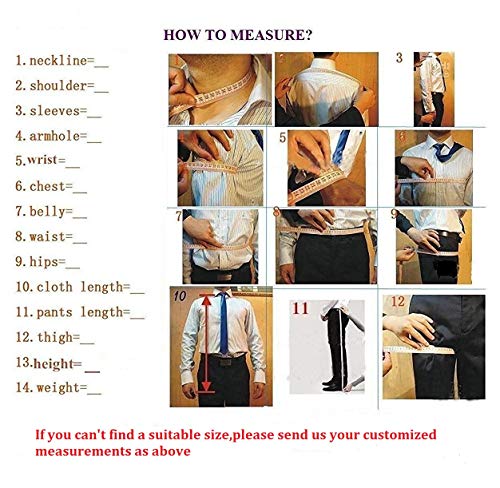 YZHEN Hombre Traje de 3 Piezas Vestido de Solapa Pico Smoking