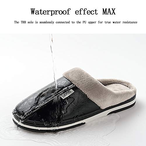Zapatillas de Estar por casa Mujer Invierno Peluche Cerradas Andar Calienta Pantuflas Slippers Originales Termicas Zapatos (38/39 EU, Negro)