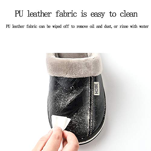 Zapatillas de Estar por casa Mujer Invierno Peluche Cerradas Andar Calienta Pantuflas Slippers Originales Termicas Zapatos (38/39 EU, Negro)