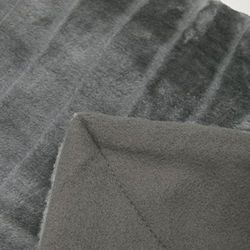 ZOLLNER Manta Grande imitación Piel de visón, Gris, 150x200 cm, Reversible