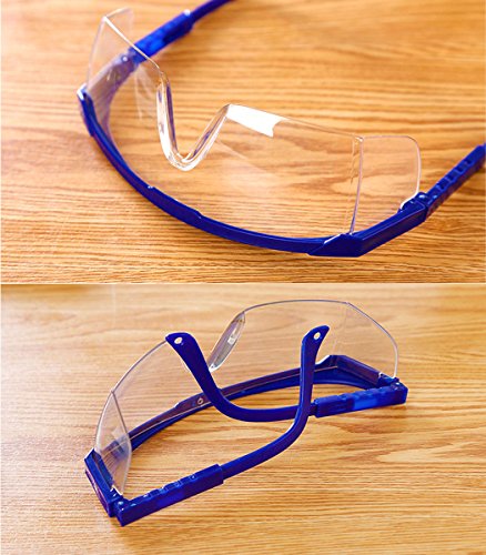 10 Pack gafas de seguridad y gafas protectoras, toohxl ajustable azul marcos para niños adultos gafas de protección con goma gruesa PC lentes, para deportes y actividades al aire libre juego