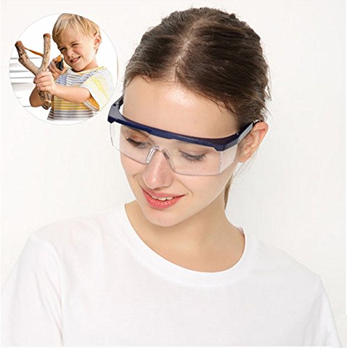 10 Pack gafas de seguridad y gafas protectoras, toohxl ajustable azul marcos para niños adultos gafas de protección con goma gruesa PC lentes, para deportes y actividades al aire libre juego