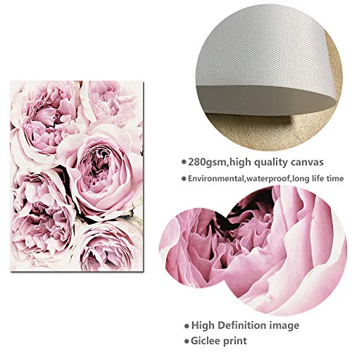 2 Piezas Posters Flor Rosa Citas de Amor Cuadros Blanco y Negro Decoración Lienzo Decorativo pared Dormitorio Laminas Impresión Fotografica PTGL001-S