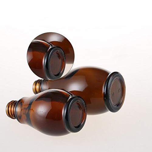 3 botellas vacías rellenables de vidrio de color ámbar, con atomizador negro y tapa antipolvo, para aceites esenciales, aromaterapia