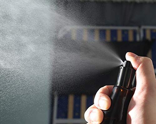 3 botellas vacías rellenables de vidrio de color ámbar, con atomizador negro y tapa antipolvo, para aceites esenciales, aromaterapia