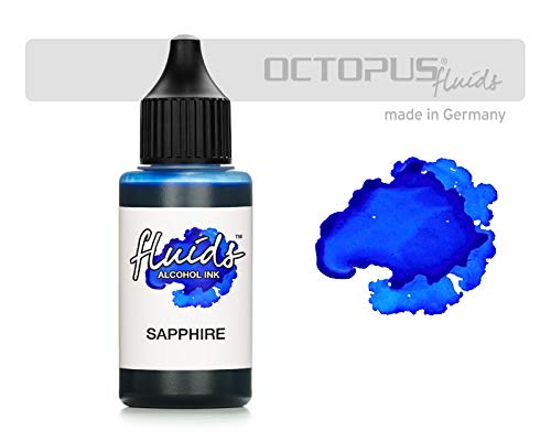 30ml Fluids Alcohol Ink BLUE SAPPHIRE, Tinta al alcohol para Fluid Art y Resin Art, azul