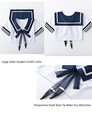 365-Shopping Sexy Lingerie School Girl Outfit Underwear for Women Mini Skirt Babydoll Sets with Stocking