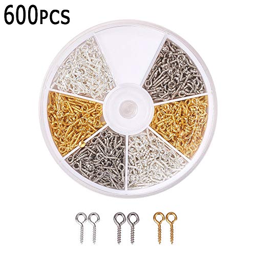 600 piezas/caja Ojo de oveja, 10 mm x 4 mm x 1 mm, agujero de 2 mm, medias perforadas haciendo joyería (Dorado/Plateado/Platino)
