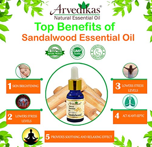 Aceite de madera de sándalo natural puro de 10 ml para cabello, piel, relajación, difusor, aceite de aromaterapia con gotas de India