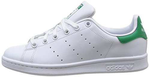 adidas Stan Smith J Zapatillas Unisex Niños, Blanco (Footwear White/Footwear White/Green 0), 36 EU