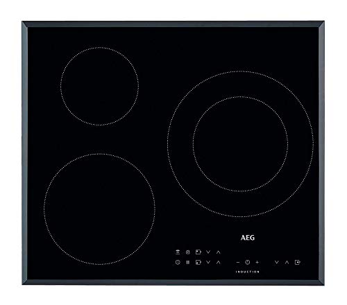 AEG IKB63301FB Placa inducción Biselada, Extraplana 3 zonas, Función Pausa, Calentamiento rápido, Sistema de conexión automática, Control táctil, Negro, 60 cm