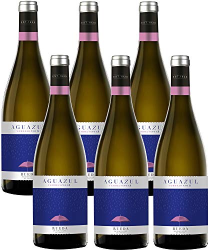 Aguazul Vino Verdejo D.O Rueda-6 Botellas de 750 ml - Total: 4500 ml