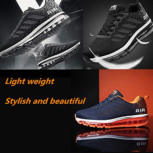 Air Zapatillas de Running para Hombre Mujer Zapatos para Correr y Asfalto Aire Libre y Deportes Calzado Unisexo Blue Orange 41