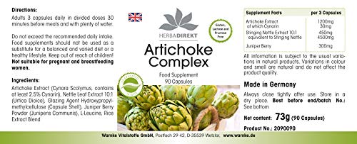 Alcachofa + Ortiga + Bayas de enebro – Producto vegano – 90 cápsulas