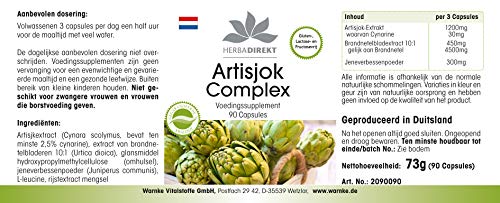 Alcachofa + Ortiga + Bayas de enebro – Producto vegano – 90 cápsulas