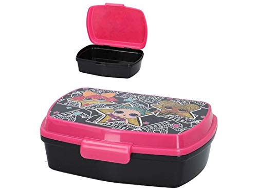 ALMACENESADAN 2046 Sandwichera Restangular Multicolor LOL Surprise; Producto de plástico; Libre BPA; Dimensiones Interiores 16,5x11,5x5,5 cm