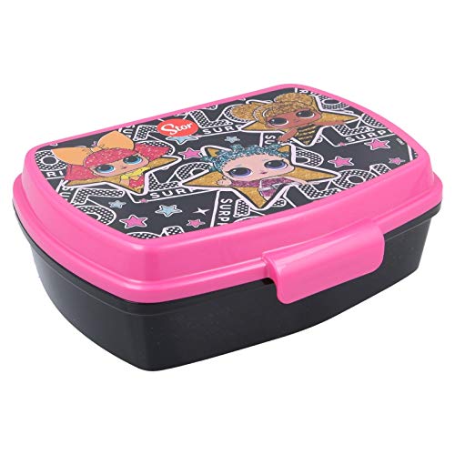 ALMACENESADAN 2046 Sandwichera Restangular Multicolor LOL Surprise; Producto de plástico; Libre BPA; Dimensiones Interiores 16,5x11,5x5,5 cm