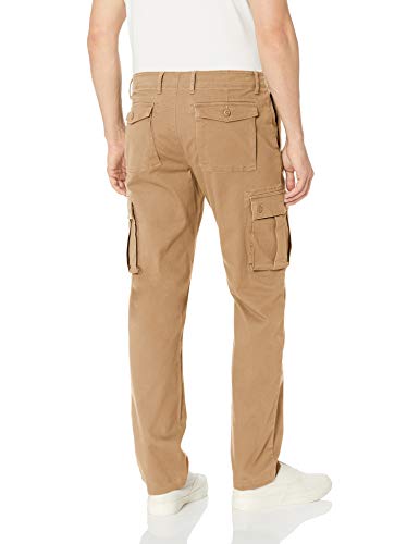 Amazon Essentials – Pantalones cargo elásticos de corte entallado para hombre, Dark Khaki, 34W x 30L