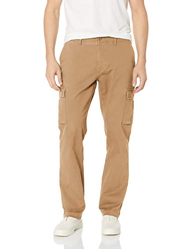 Amazon Essentials – Pantalones cargo elásticos de corte entallado para hombre, Dark Khaki, 34W x 30L